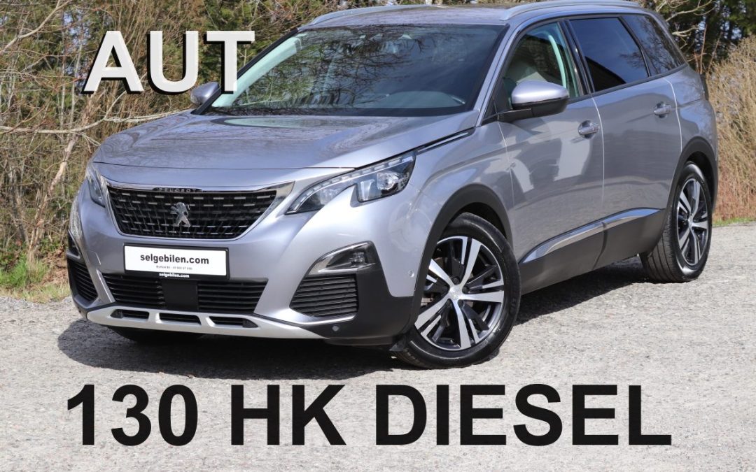 2020 Peugeot 5008 Allure, kun 48000 km, 130 hk diesel og automatgir